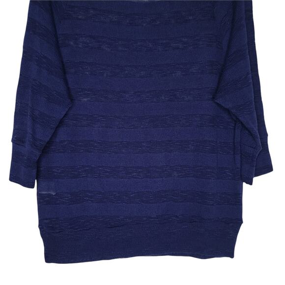 FANG Navy Shadow Striped 3/4 Sleeve Sweater, XL - Picture 5 of 10